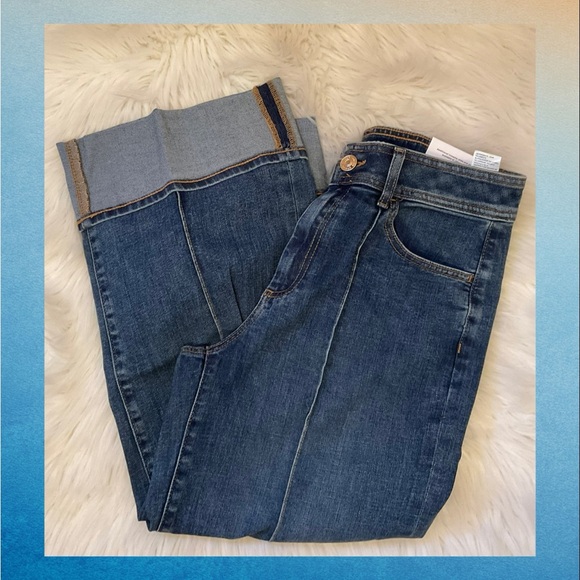 Chico's Denim - Chico’s Denim Pintuck Crop with High Cuff Jeans - NWT - Size 6